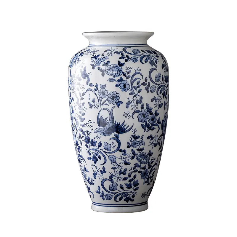 White Grand Vase Floor Luxury Chinese Porcelain Vintage Vase Terracotta Floreros  Decorativos Moderno Shabby Chic Home Decor - AliExpress