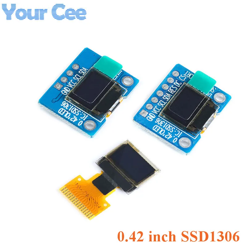 

0.42” 0.42 Inch White OLED Display LCD Screen Module Full View LED 3.3V SSD1306 72X40 Serial 72*40 I2C IIC/SPI Interface
