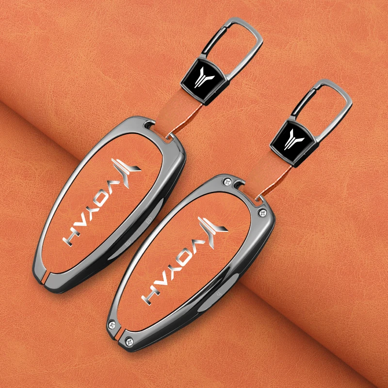 Key Case Key Case Cover Car Key Shell Car Key Chain Zinc Alloy Leather Car Key Case Cover Shell Fob For Voyah Free I-Land Dreamer