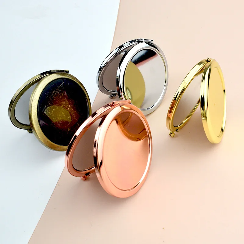 포켓 거울 여행용 화장 거울 깨지지 않는 스테인레스 스틸 울트라 슬림 접이식 휴대용 화장 거울 휴대용 여행용