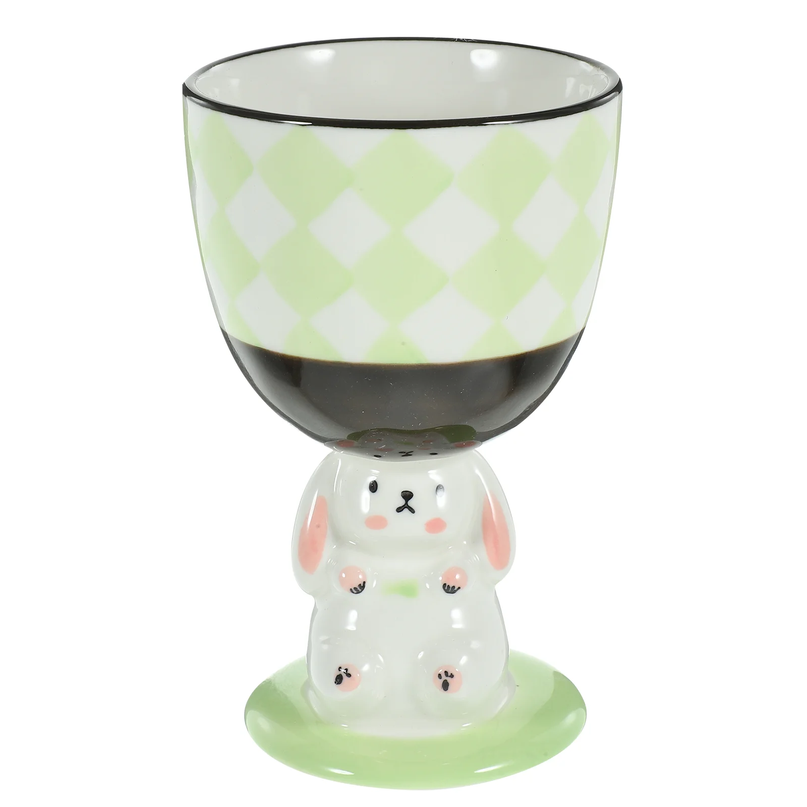 

Cup Birthday Party Ceramic Mugs Pinch Easter Goblet Beverage Footed Ice Cream Bunny