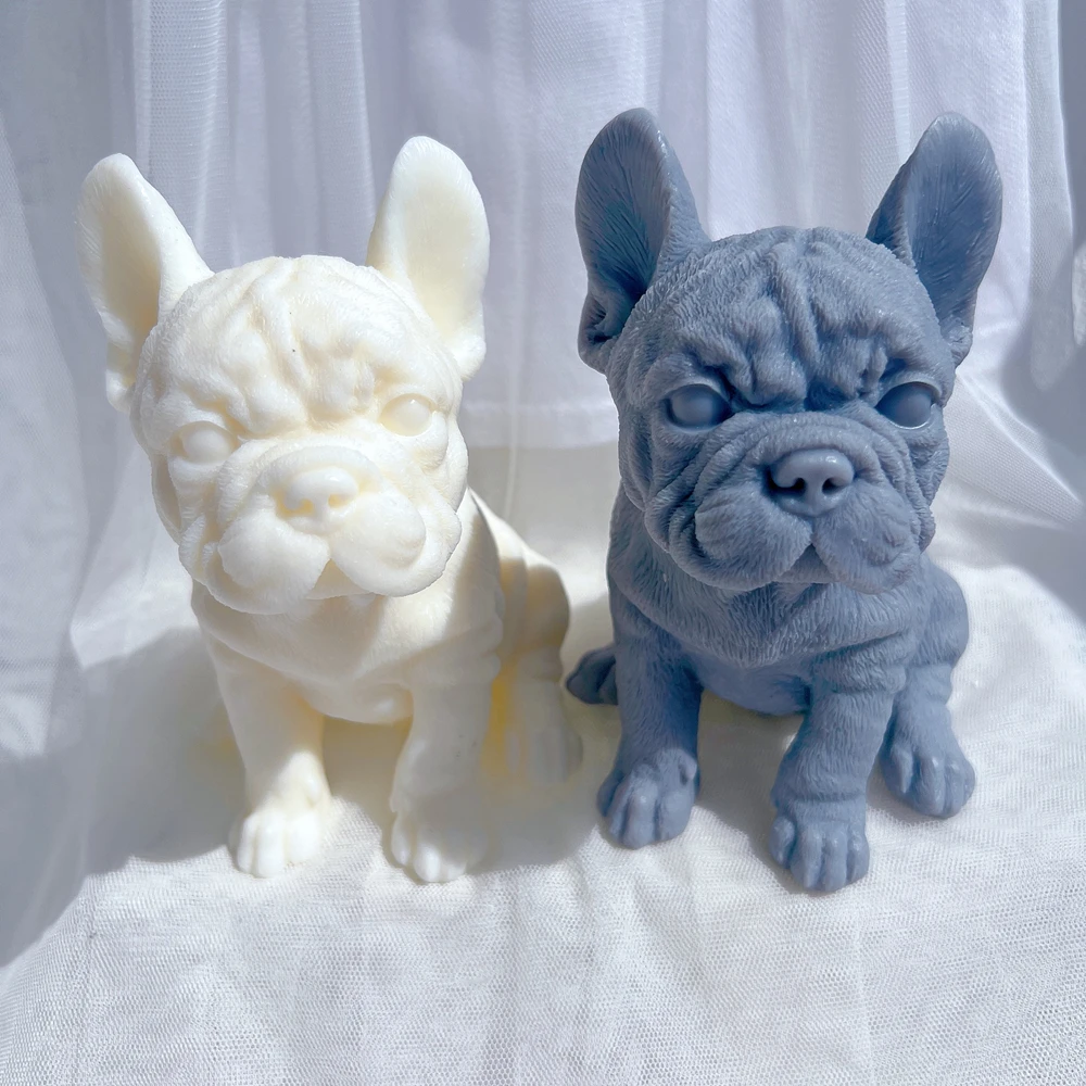French Bulldog Candle Mold Animal Puppies Soy Wax Silicone Mould Puppy Dog Lover Home Decor 6