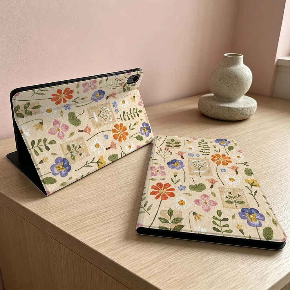 Vintage Floral Tablet Case - Soft Protective Cover with Retro Design