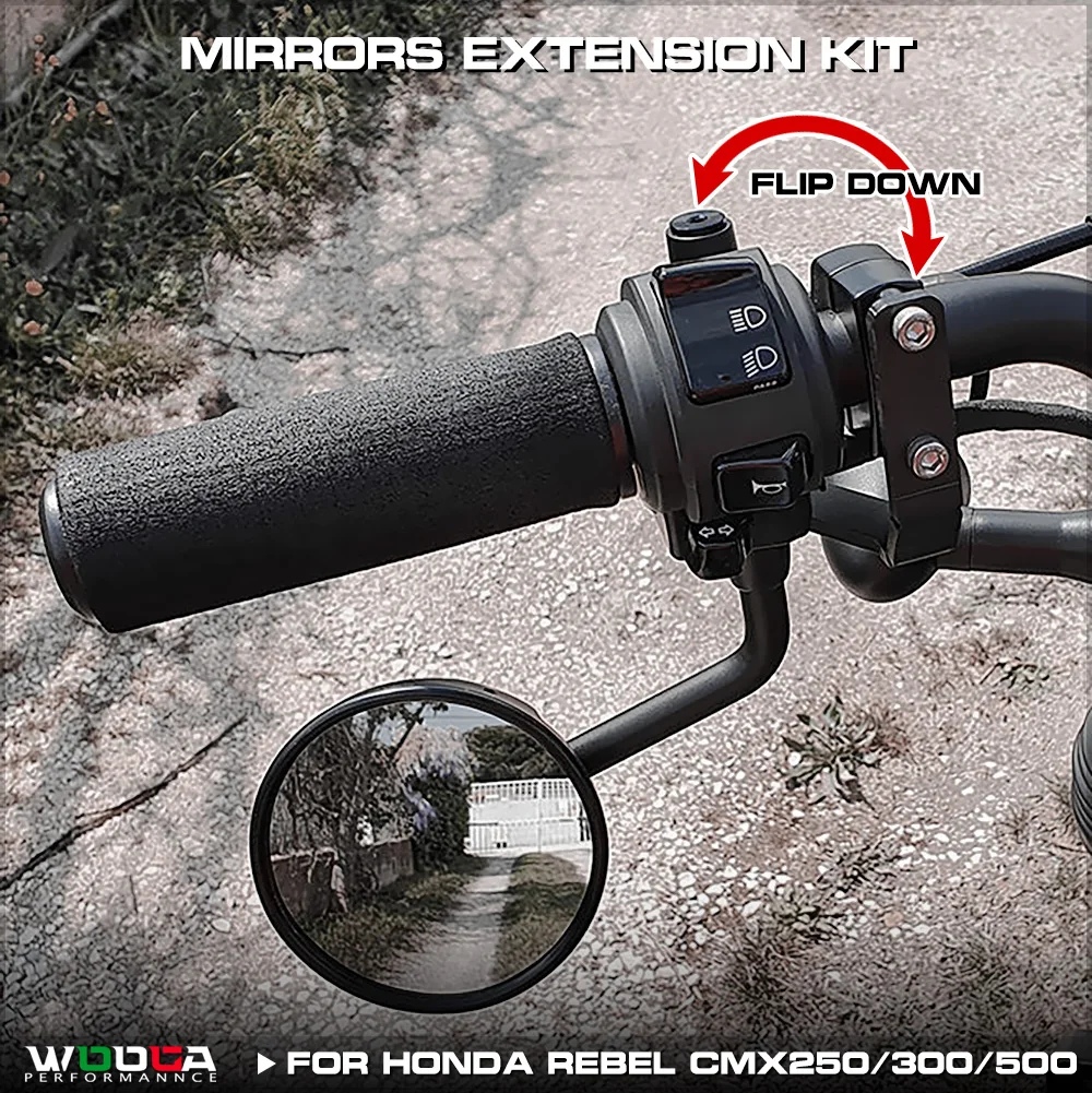 Motorcycle Mirror Flip Extension Kit Bracket For Honda Rebel CMX 250 300 500