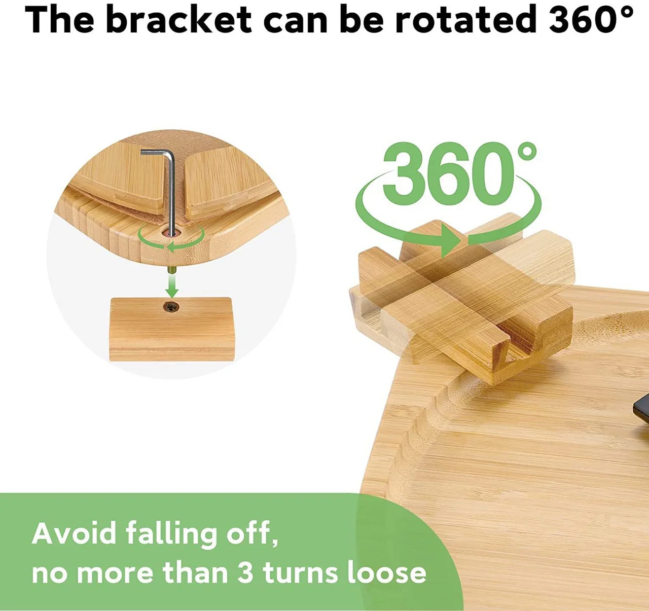 Foldable Sofa Tray Table Armrest Clip-On Holder Natural Bamboo Food Snack Tray For Cellphone Rack Remote Control Mug Cup Plate