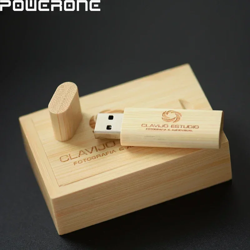 Custom Made Free LOGO Pendrive 64GB Wooden Box USB Flash Drive