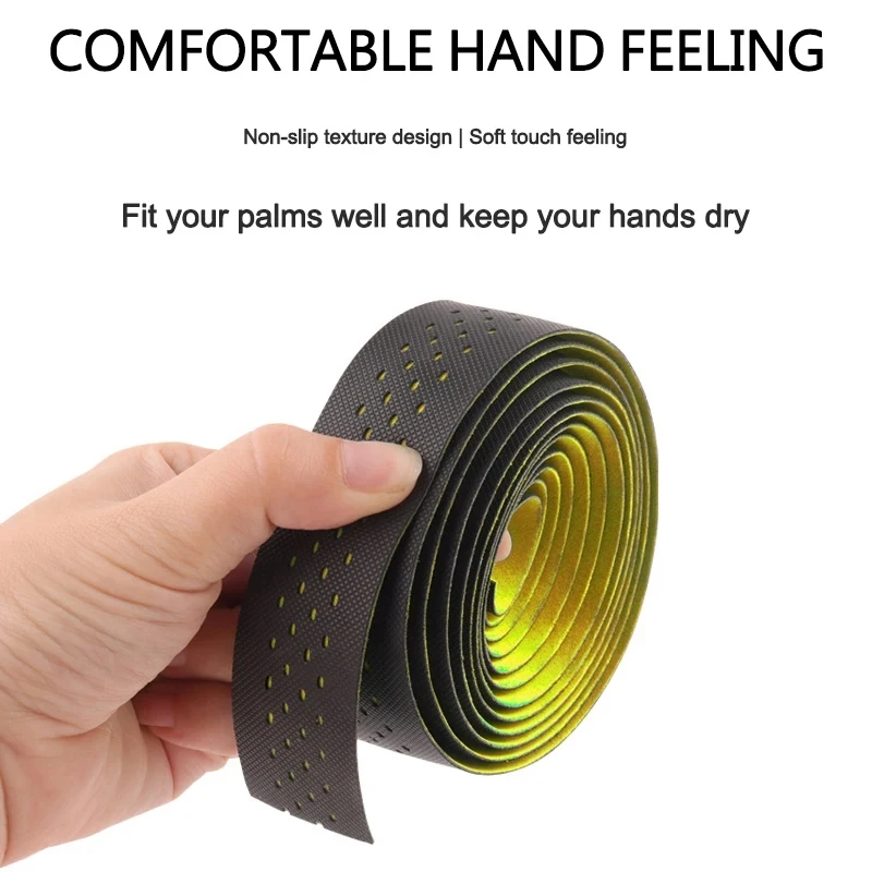 Bike Handlebar Tape BUCKLOS Road Bike Handlebar Tape Cycling Handle Bar Wrap Non-Slip Speed Racing Handlebar Braid Strap Belt Bicycle Accessories