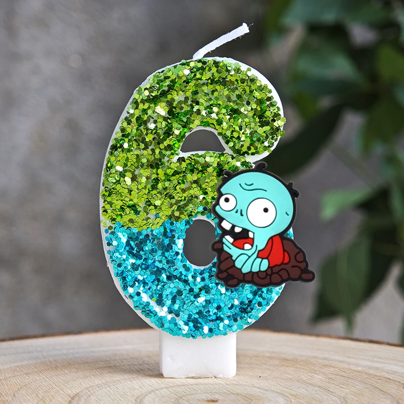 Pflanze vs. Zombie Kerzen Anime Spiel Digital Kinder Geburtstag Kuchen Dekorieren Baby Dusche Party Zubehör Geschenke Liefert – Detail 19