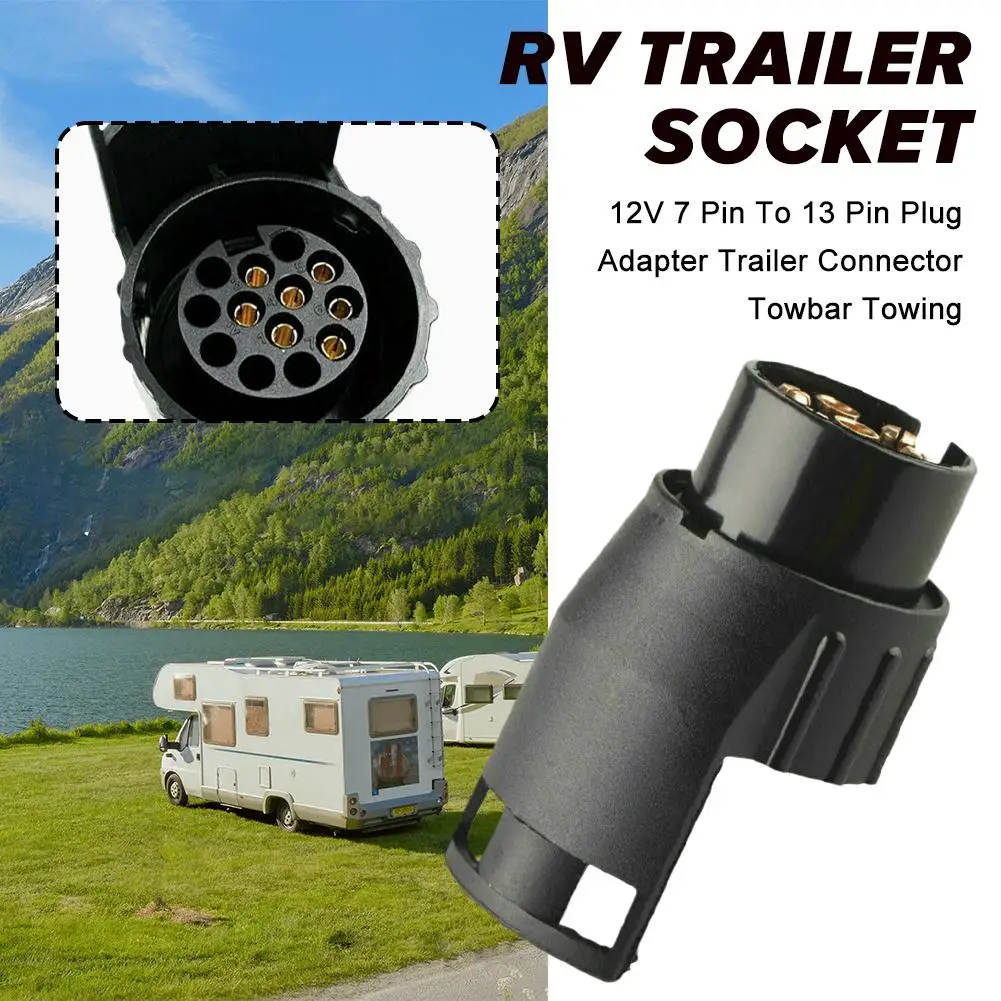 

7 Pin To 13 Pin 12V Plug Adapter Trailer Connector Waterproof Towbar Towing Socket Car Accessories Plugs Truck Adapter V2W4