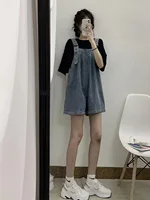 New Harem Jumpsuit Spaghetti Camis Pockets Denim Summer Shorts Loose Wide Leg Overall Jumpsuit Playsuits Pocket Bodysuits Women - Image 6