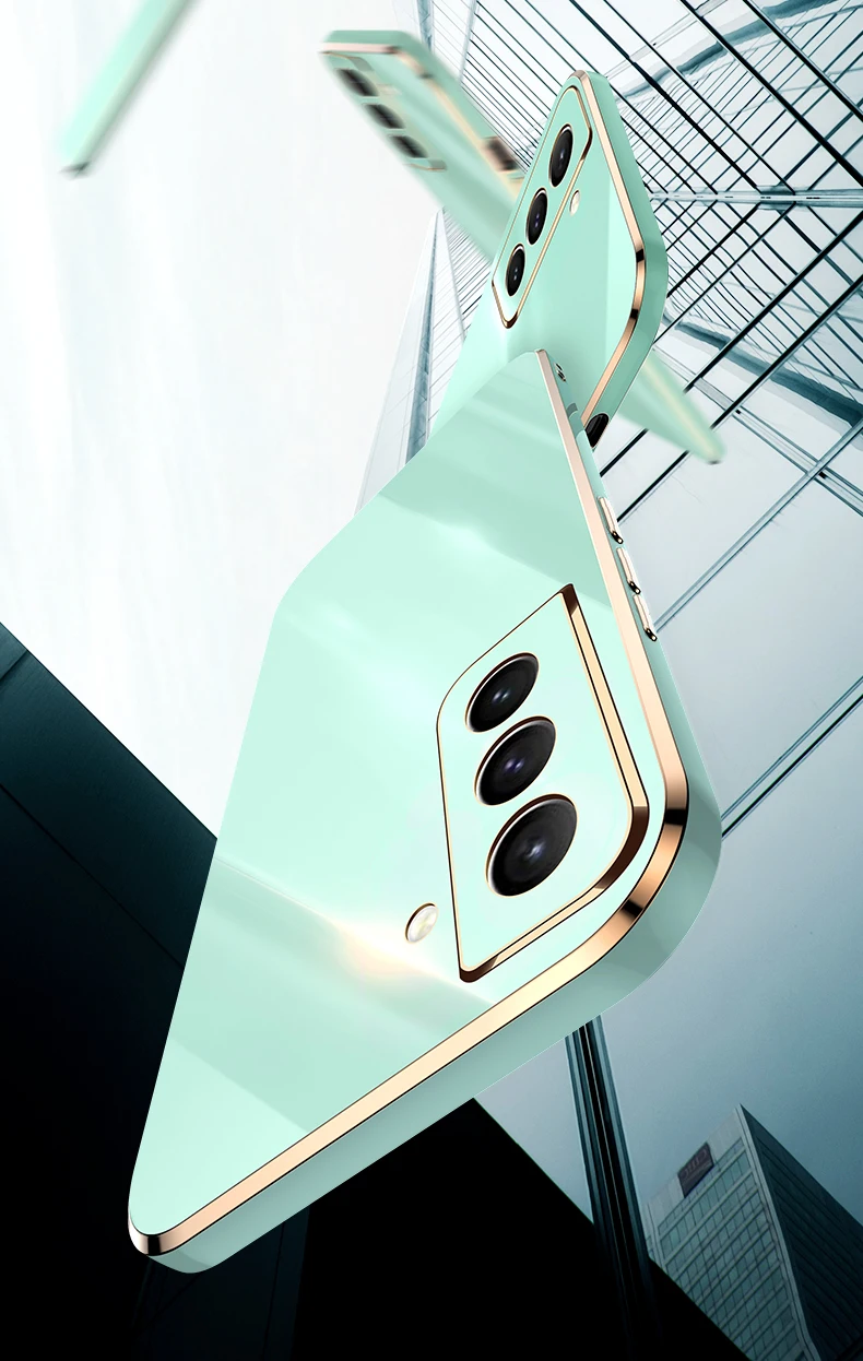 Bling Doux Antichoc Couverture Carré De Luxe Placage Téléphone Cas 3D Laser pour Samsung Galaxy S21 S22 Plus S20 FE Ultra S10 P_voghion.com