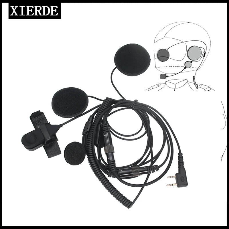 Xierde Pour Moto Appareil De Communication Pour Casque K Type Two Way Radio Auricolare Uv-K5 Uv-K6 Radio Full Helmet Auricolari