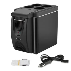 Portable 6L Electric Car Cooler & Warmer Refrigerator (6L 12V Black)