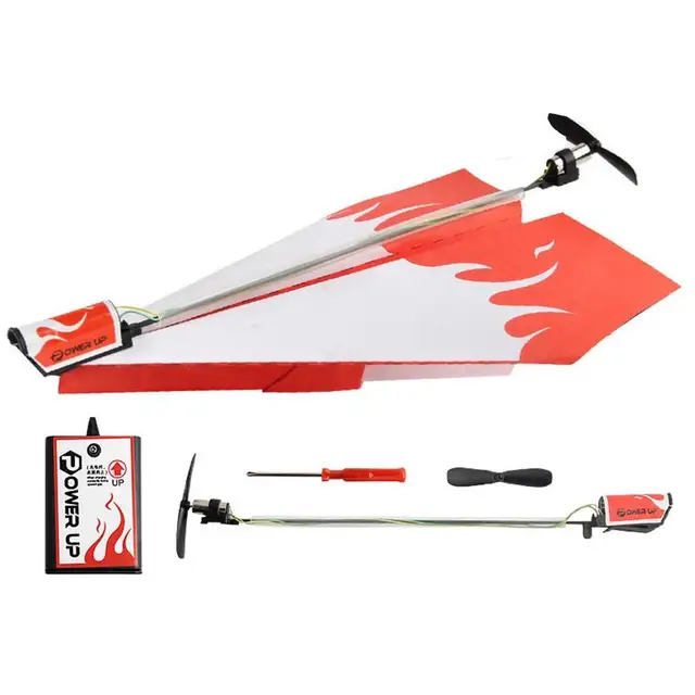 Airplane Electric Folding Paper Plane Model DIY Motor Power Plane Kit Kids Toy Airplane Model Children Educational Flying Toys 1