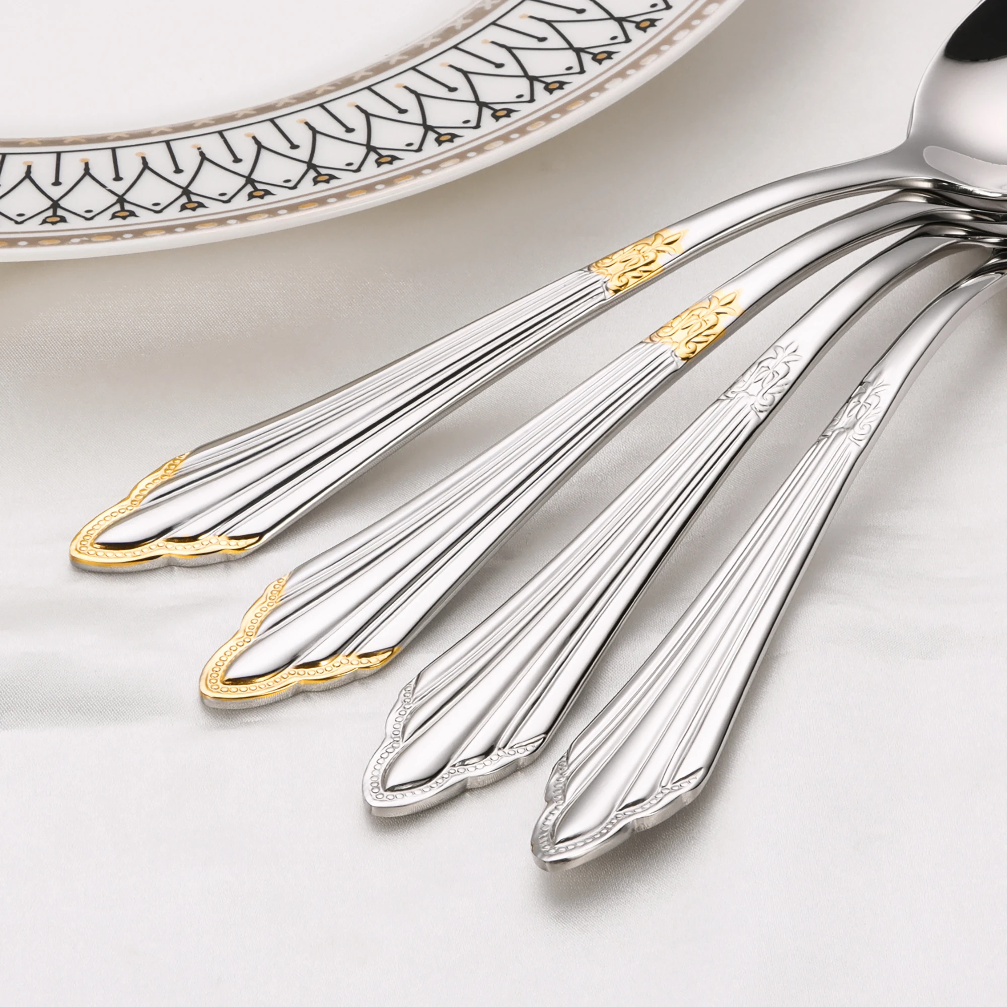 5.5" 2/3/4/5/6 PCS Gold Plated 18-10 Stainless Steel Coffee Spoon Dishwasher Safe Glossy Silver Dessert Espresso Tea Spoon Set