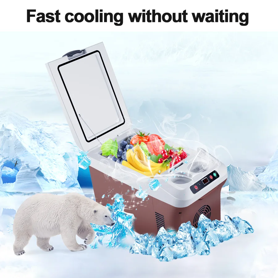 Mini Refrigerator Camping Refrigerator E-ACE 15L Mini Car Fridge Refrigerator Freezer 220V12V 24V Portable Compressor Cooler Box for Camping Picnic Boating Caravan Bar