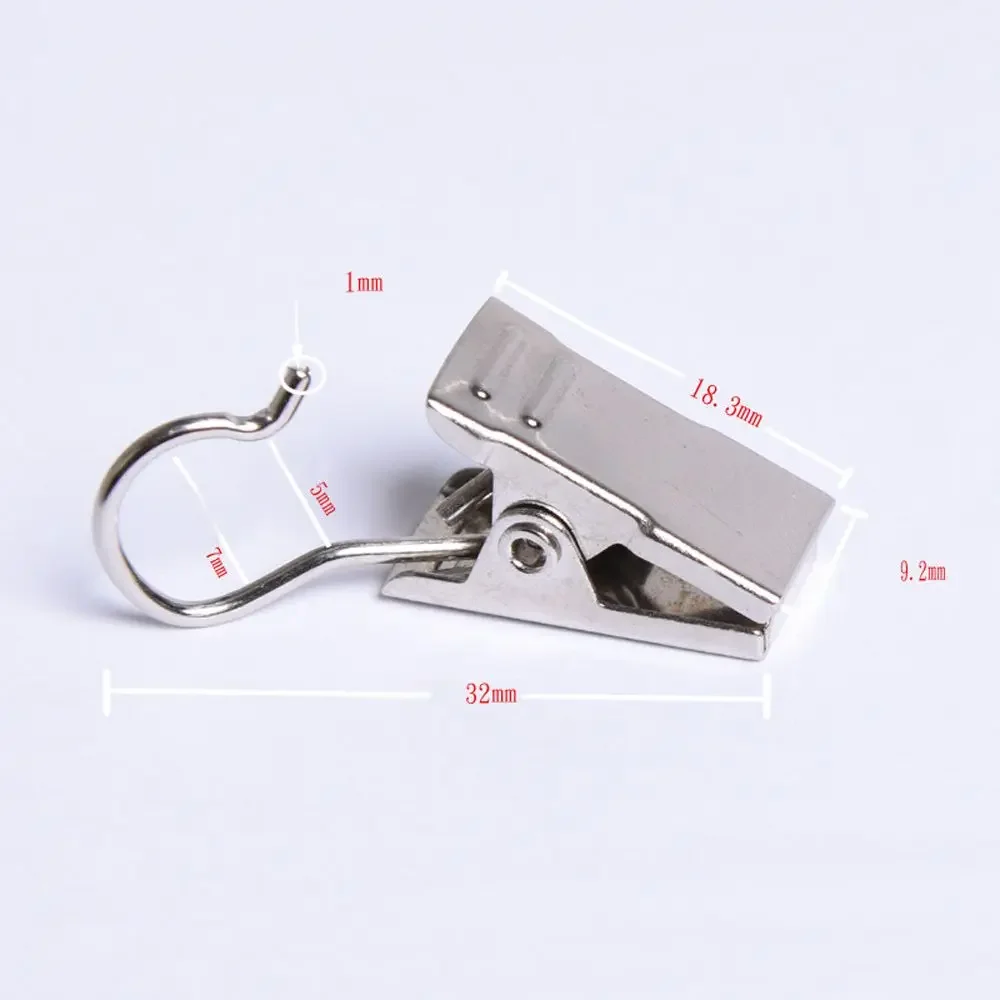 10/20PCS Window Curtain Hook Clips Solid Iron Drapery Hook