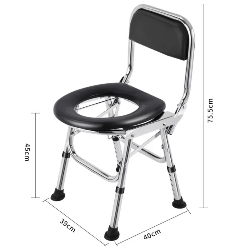 Portable Adult Toilet Booster for Elderly, Thickened Non-slip Commode Chair,Folding Toilet Household Solid Elderly Toilet Chairs 6