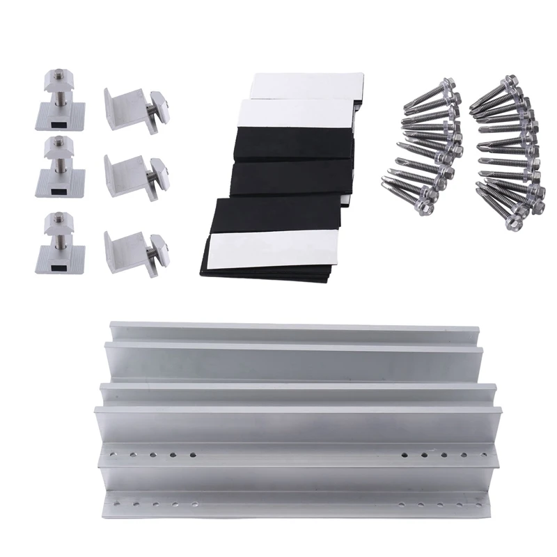 

Mini Rail Solar Bracket Kit Solar Bracket Aluminium Alloy 30Cm Mini Rail Solar Bracket 6 Rails + 4 Side Press + 2 Medium Press