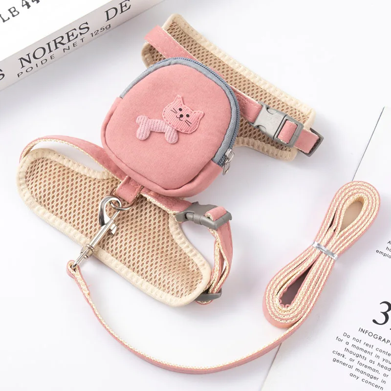 Multifunction Pet Harness Leash with Backpack Going Out Walking Dog Strap Dog Leash Dog Collar Dog Leash and Collar Set 