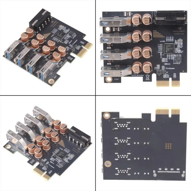 652F PCIe 4포트 USB 4핀 전원 5Gbps PCIE 확장 카드 USB3.2 GEN 1 컨트롤러