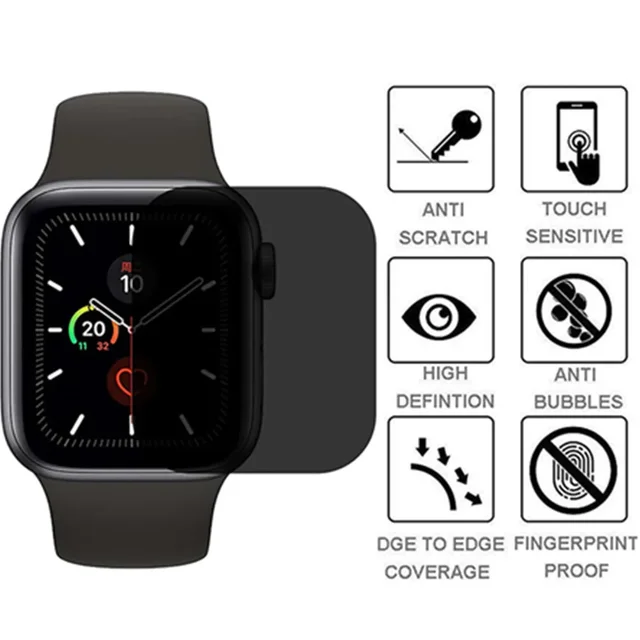 Protecteur d'écran de confidentialité pour Apple Watch, Film souple Anti-éblouissement, 41mm 40mm 44mm 45mm, pour iWatch série 9 8 7 SE 6 5 4 1