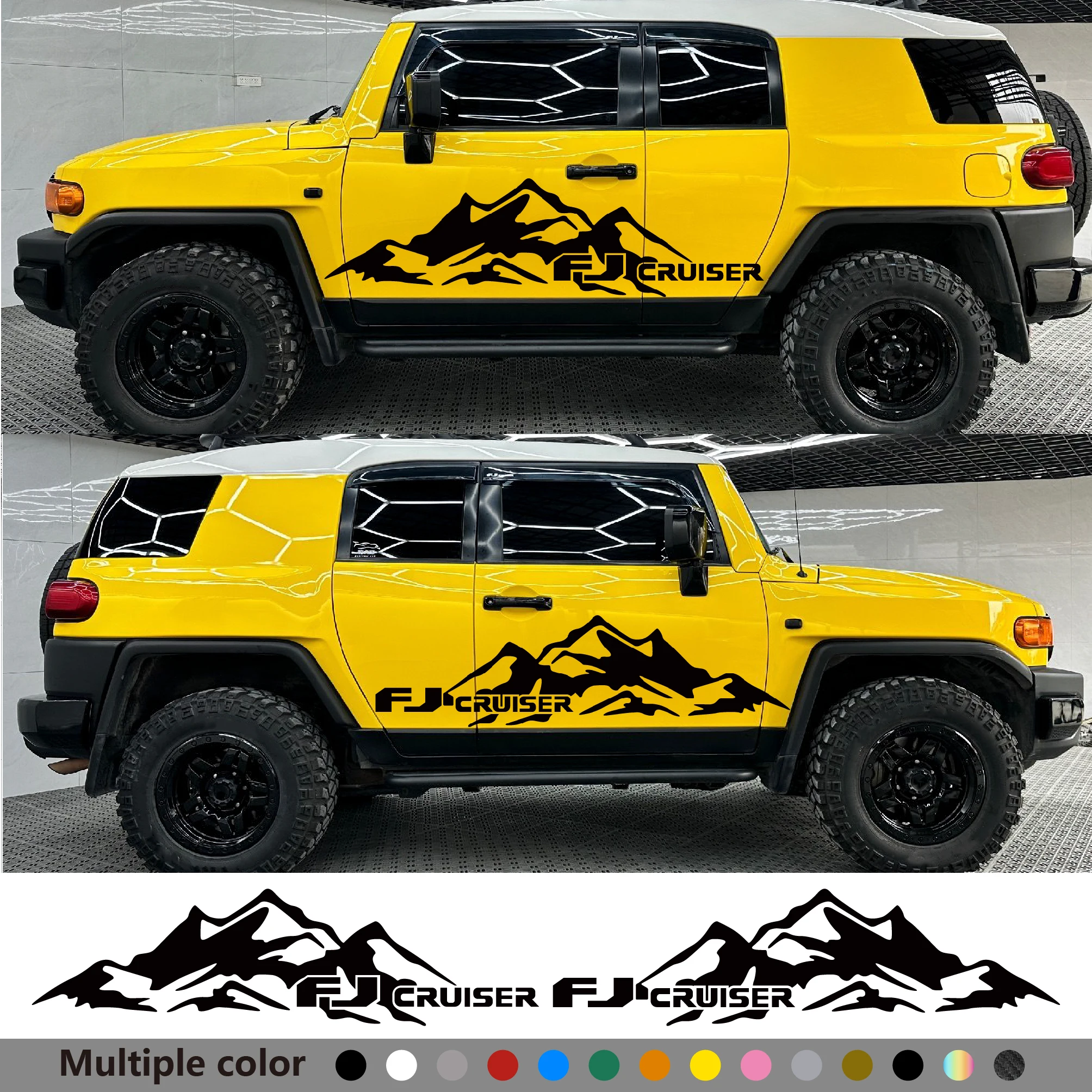 

Car Door Side Stickers Apply For Toyota FJ Cruiser 4X4 Auto Body Decor Decals Graphics Mountain Vinyl Cover Tuning Accessories