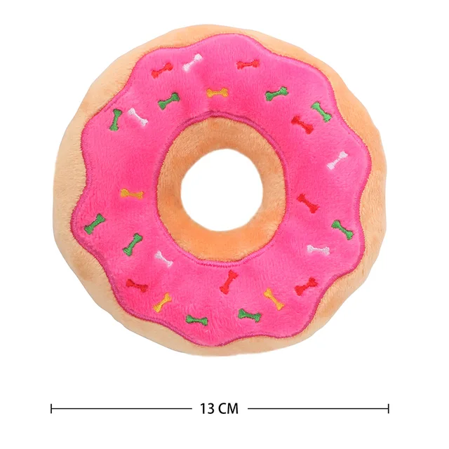 Dog Plush Toy Cross Border Exclusive Supply Of Spot Wholesale Pet Plush Toys Squeaking Sound Dog Toy Donuts Fleece Squeak Toys 2