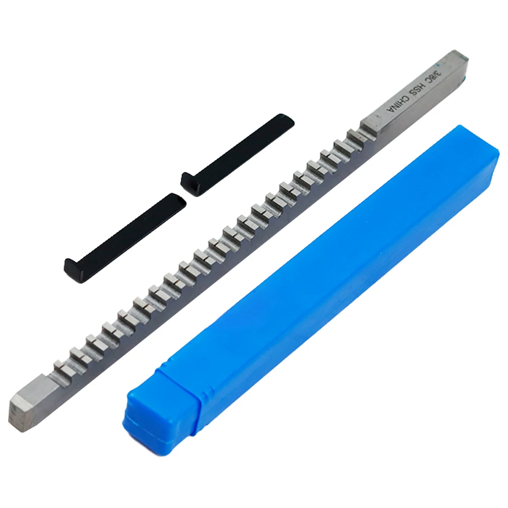 HSS Broach 3/8 C Push-Type Keyway Broach Inch Size Cutting for CNC Machine Tools with 2Pcs Shims