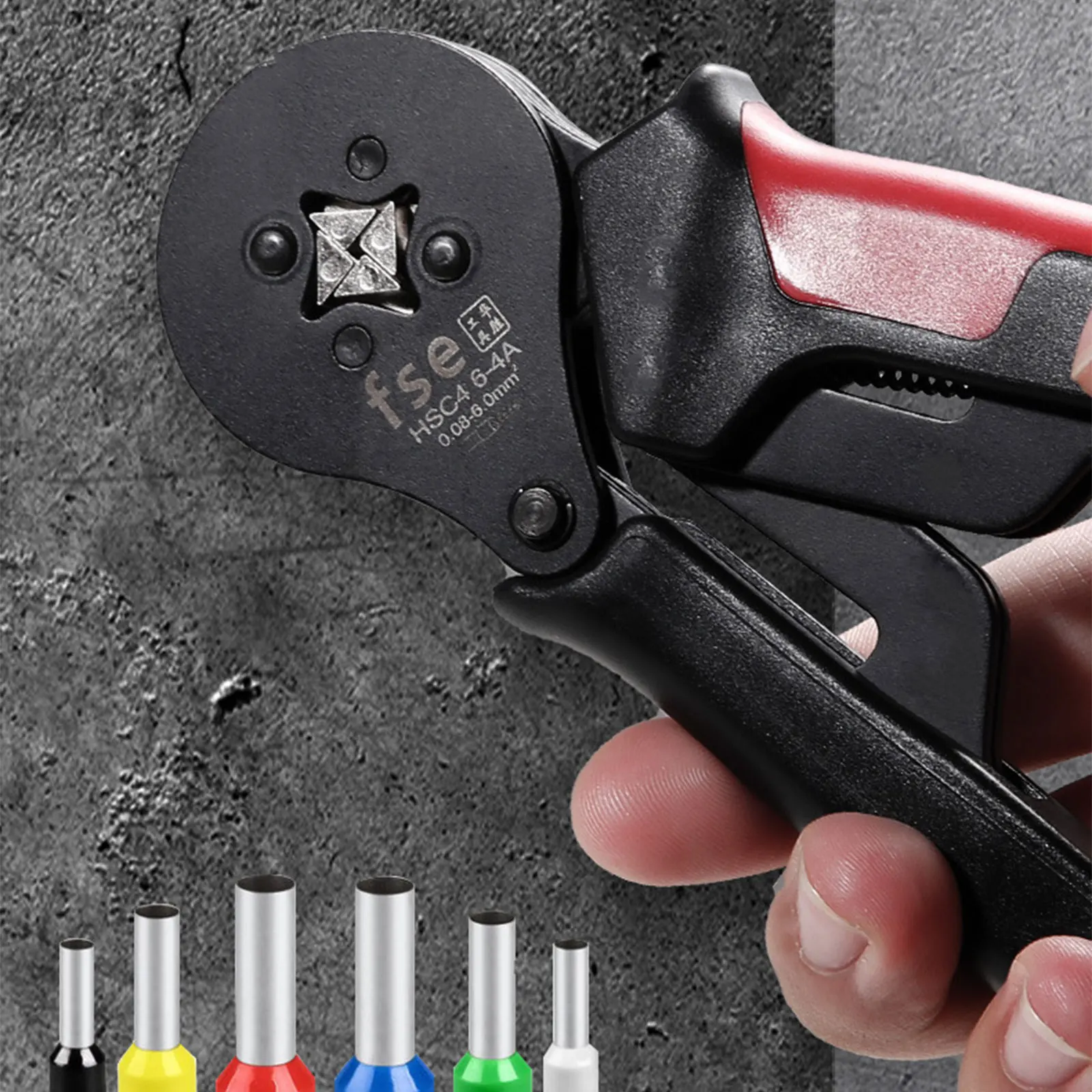 

HSC4 6-4A High Precision Mini Crimping Pliers Self Adjusting Tubular Crimping Terminals Tool 0.08-6mm 28-10AWG Crimping Plier