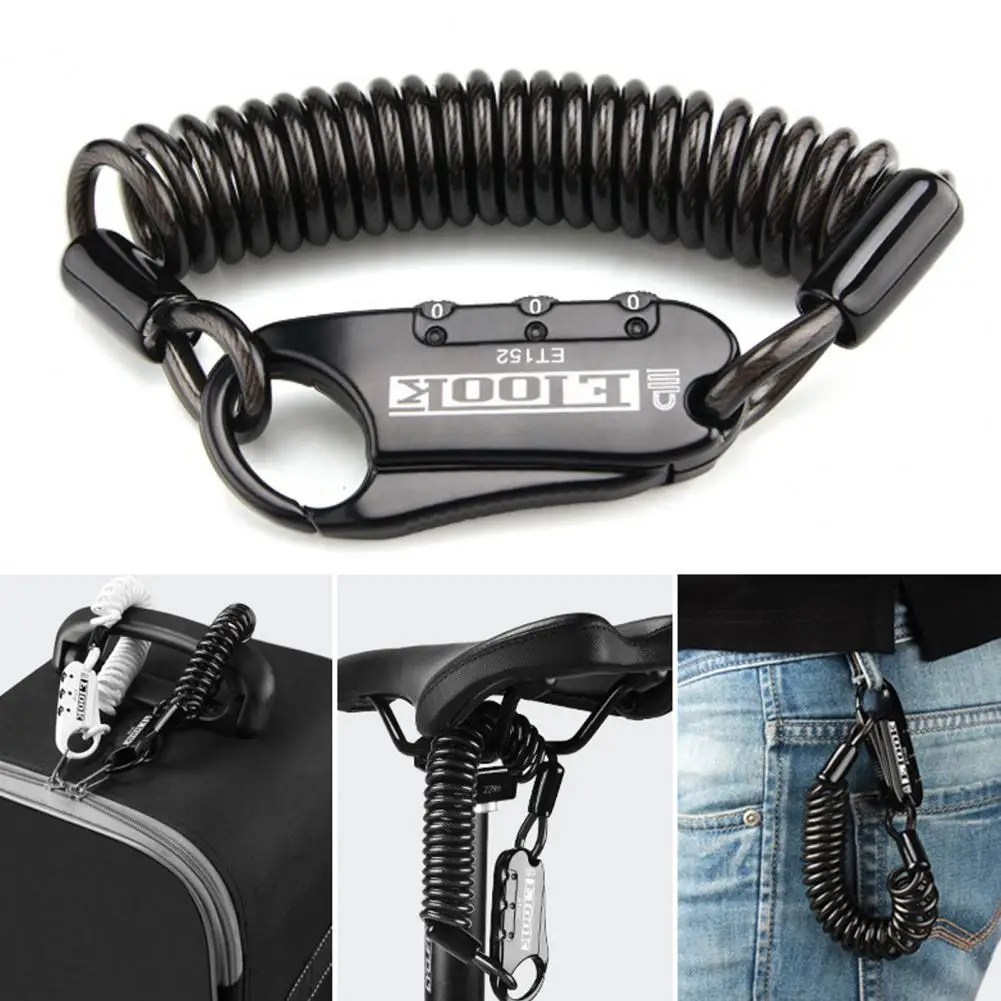 

Bicycle Lock Anti-theft Helmet Lock Password Design Sturdy Anti-Scratch Bicycle Cable Lock Bike Supplies