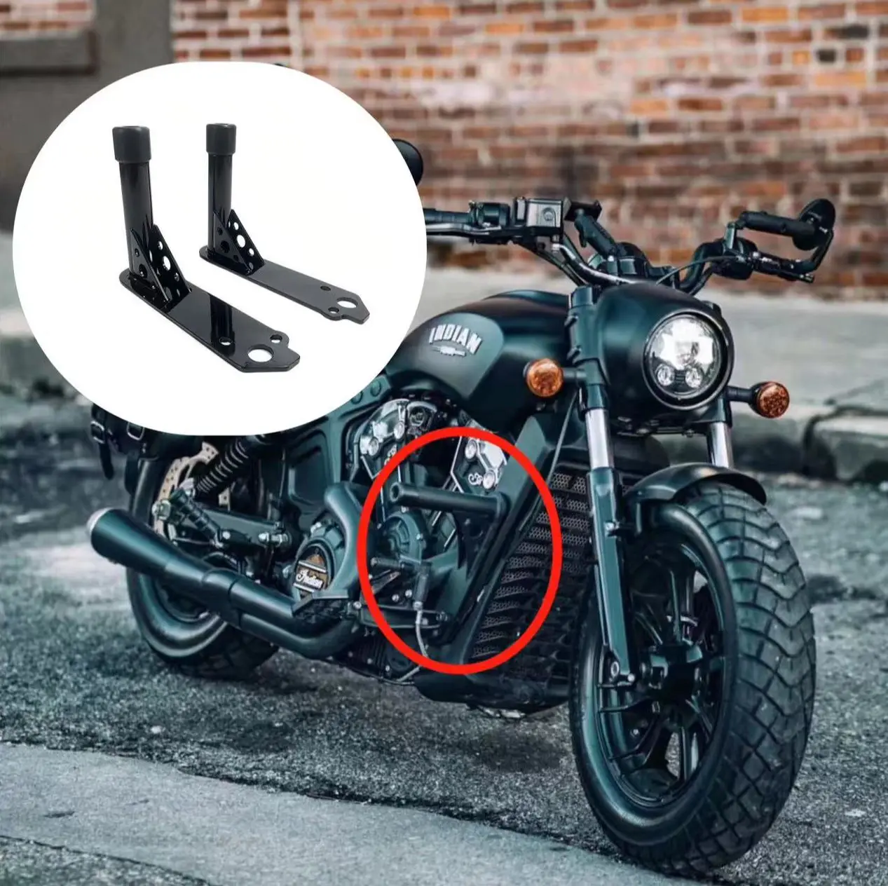 MotorcycleRearHighwayBarsFrontBumperForIndianScoutandScout