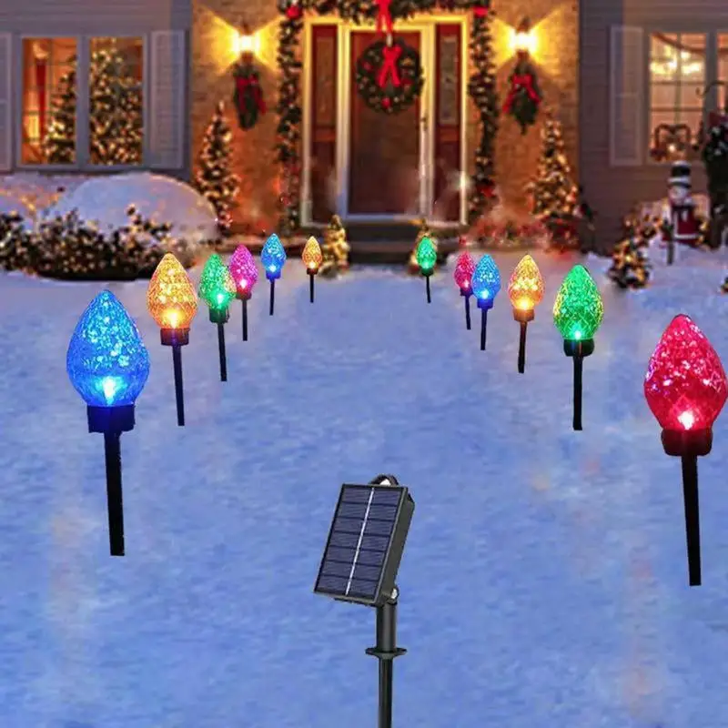 Pathway Lights Solar Powered 5X Rhombic Pathway Lights For Gardens Solar Garden Light Long Lasting Outdoor Lighted Stake