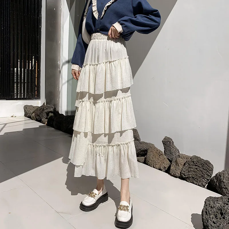 

Sandro Rivers Design Sense Thousand Layer Cake Dress 2023 Women'S Spring Clothes New High-Waisted Ruffle Half Skirt