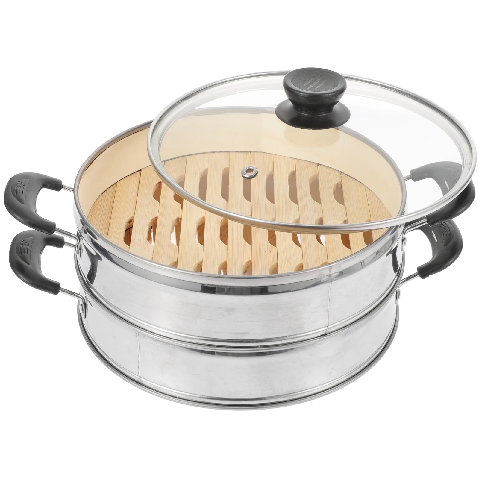 

Steamed Stuffed Bun Bamboo Steamer Pot Chicken Dumpling Stainless Steel Food Basket