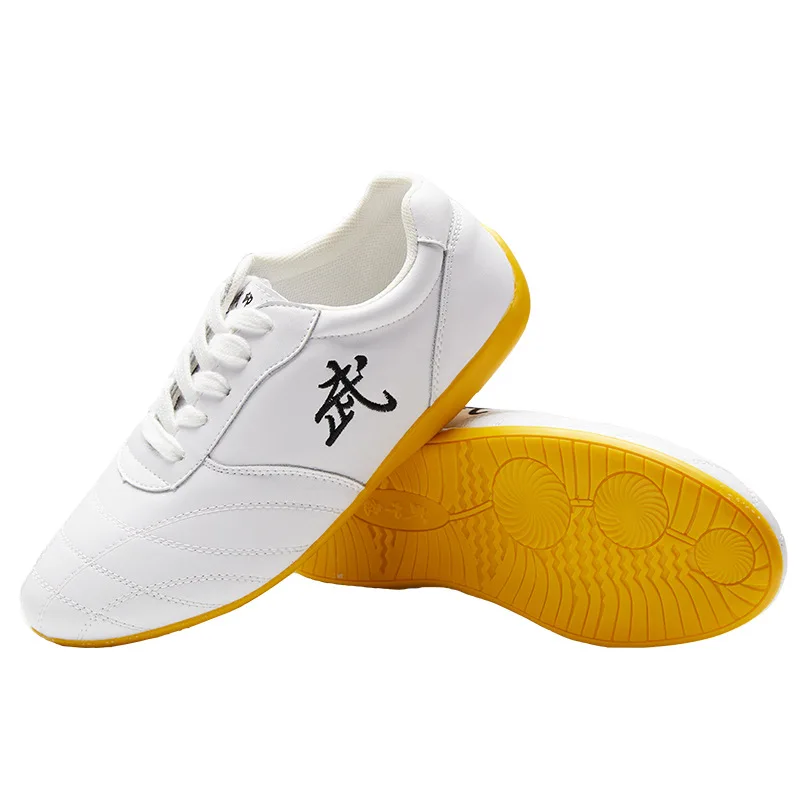 

Chinese Traditional Cow Leather Men Tai Chi Kungfu Martial Arts Shoes Unisex Training Fitness Sport Sneakers Taekwondo Shoes