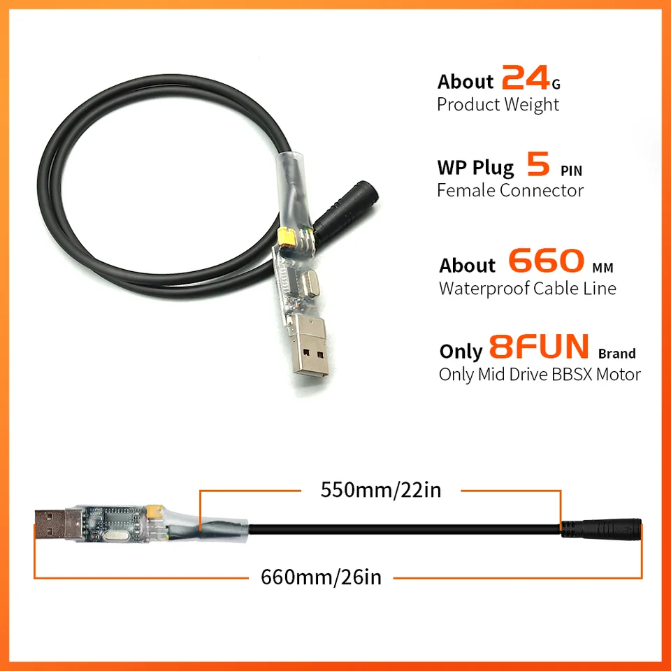 VGEBY Câble de programmation USB pour BBS01 Câble de programmation USB