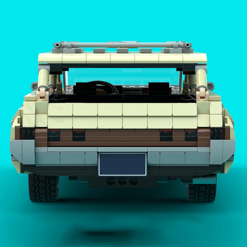 자동차 스피드 레이싱 모델 MOC 빌딩 블록 1969 스테이션 왜건 모듈형 기술 선물 휴일 조립 어린이 장난감 세트