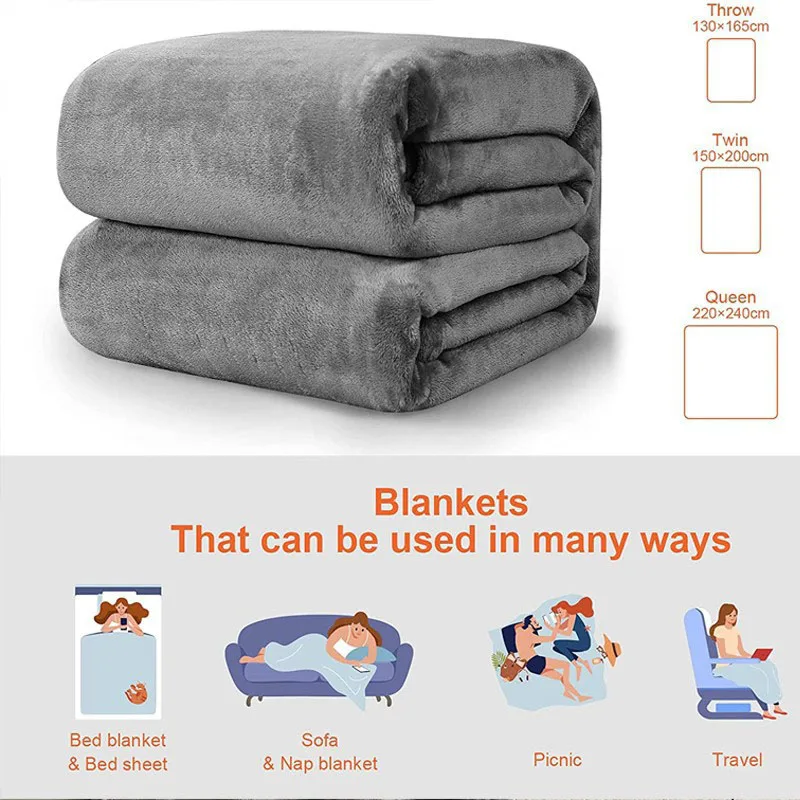 Zachte warme koraal fleece flanellen dekens voor bedden effen kleur bankhoes sprei winter plaids dekens_voghion.com
