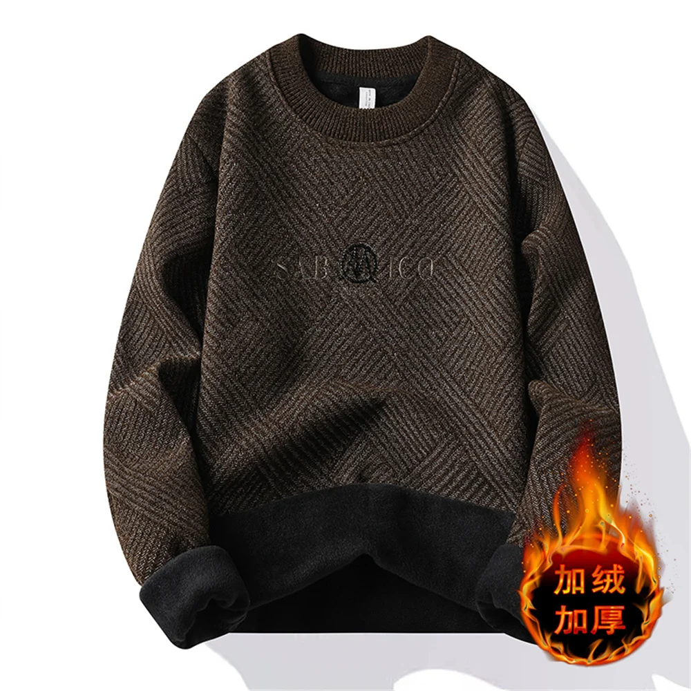 

Winter Pullover Men Sweater Vintage Twist Sweater Round Neck Solid Color Male Knitted Loose Mens Retro Sweaters Multicolors