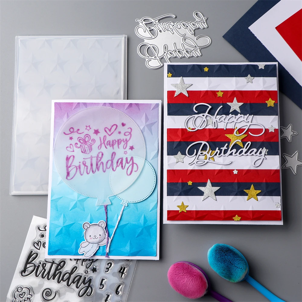 Description Picture 6 of itemEmbossed Stars Doodle 3D Embossing Folder for DIY Scrapbooking Adding Texture Paper Craft Making Card Stencil 2024 Hot Selling