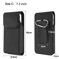 Nylon Magnetic Belt Clip Phone Waist Bag Holster (Size C 7.2 Inch)