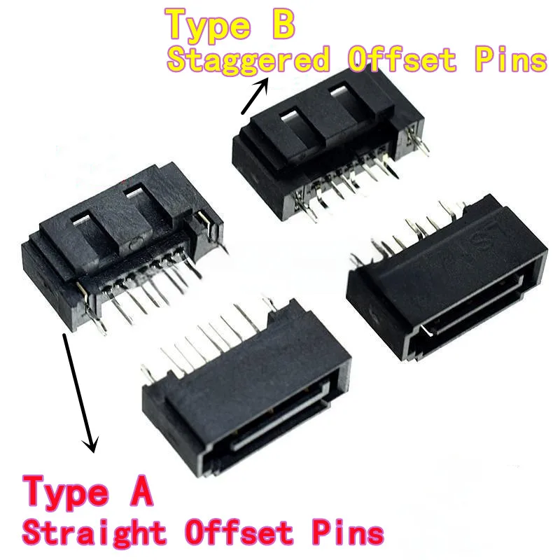 Sata Interface Header 10PCS SATA Connector Type A Type B 7P SATA Female Header Vertical ...