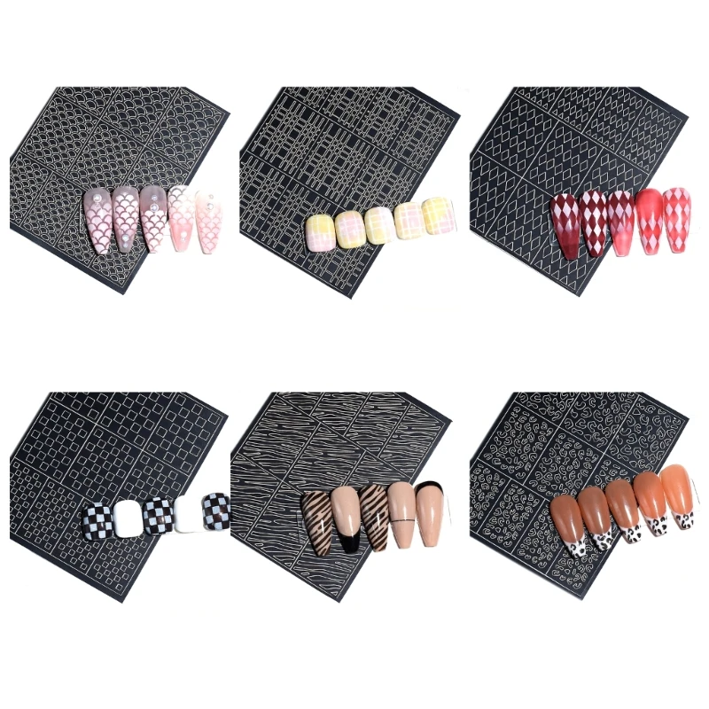 

Leopard Print 3D Stickers Adhesive Art Decal Decorations Polish Full Cover Press On Strips Manicure