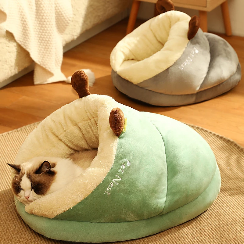 Haustierhöhle 64 Cm – Warmer Schlafsack Für Katzen & Kleine Hunde – Abnehmbar, Waschbar, Kuschelig – Braun