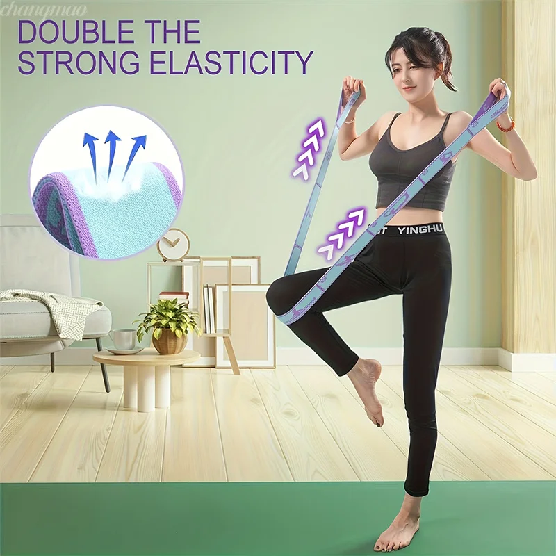 Enhanced Resistance Bands Set for Yoga, Pilates, Home Gym, and Pull-Up Training - Purple, Blue, Pink Elastic Straps with Guide