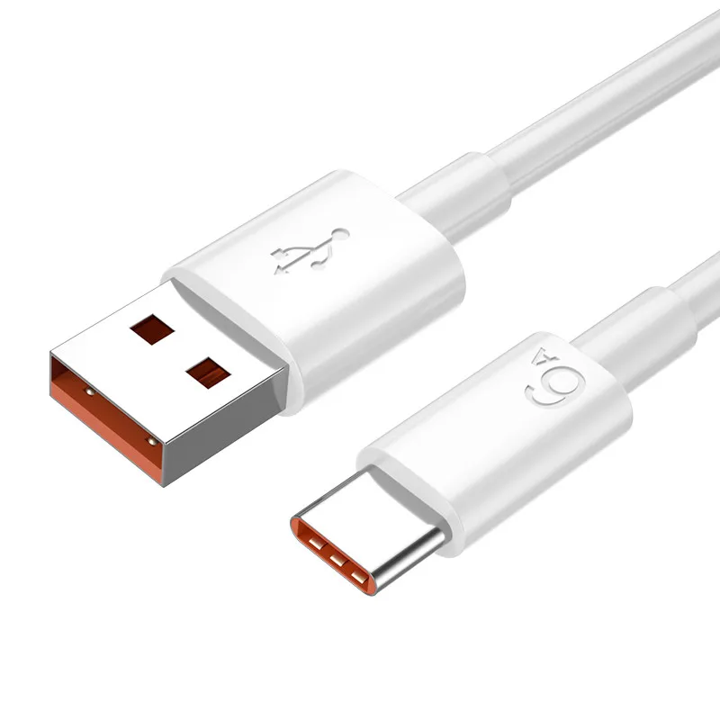 types of mobile charger 6A 66W Fast USB Type C Cable For Huawei Mate 40 50 Xiaomi 11 10 Pro OPPO R17 Fast Charging USB-C Charger Cable Data Cord iphone hdmi to tv