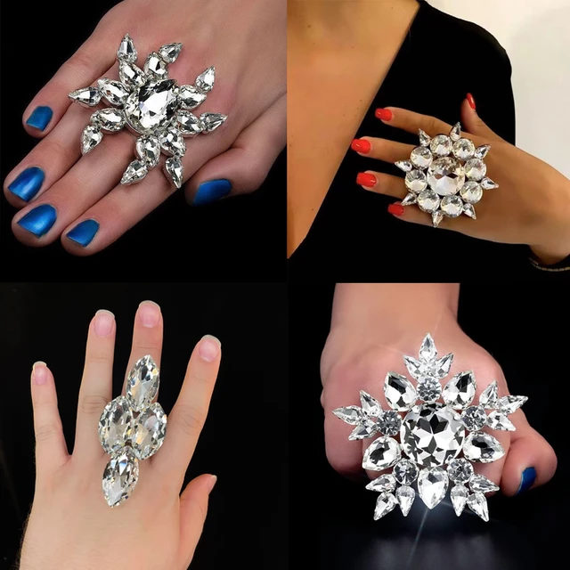 Orange Oval Stone Costume Ring UK|Fashion Jewellery Halo Cluster Rings