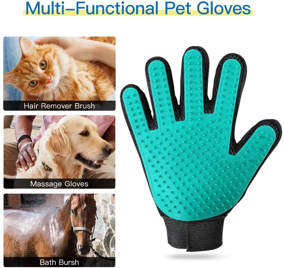 Silicone Pet Bathing Glove Hair Remover Brush Cat and Dog Pet Grooming Glove