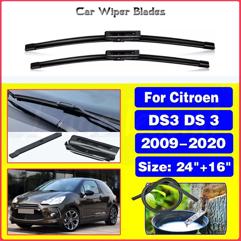 

Wiper Front Wiper Blades For Citroen DS3 DS 3 2009-2020 2010 2011 2012 2013 2014 2015 Windshield Windscreen Front Window 24"+16"